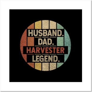 Husband Dad Harvester Legend Posters and Art